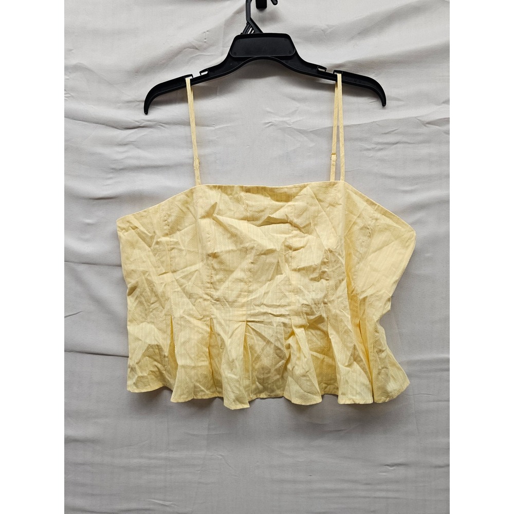 Universal‎ Thread Womens Peplum Cami Top Yellow Cotton Blend Casual Size XXL